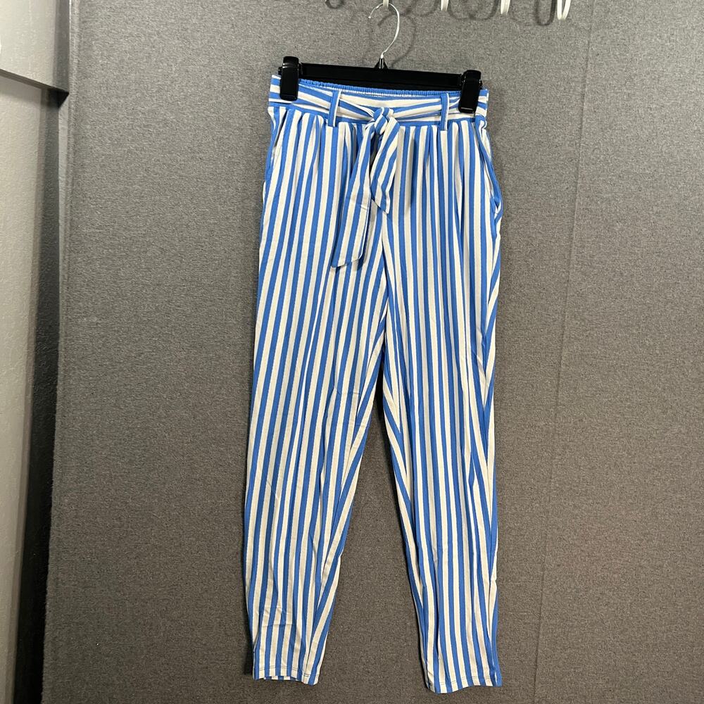 AnyBody Yarn Dyed Textured Jersey Tapered Leg Pant with Tie Marina, XX-Small